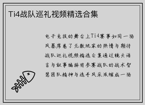 Ti4战队巡礼视频精选合集